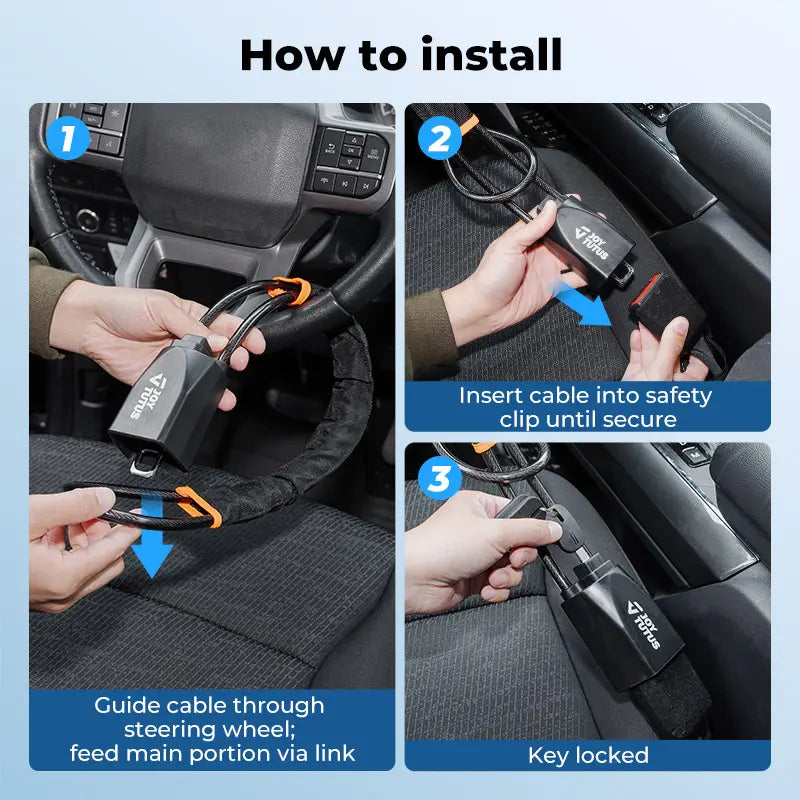 Anti-Theft  Steering Wheel Lock Seat Belt