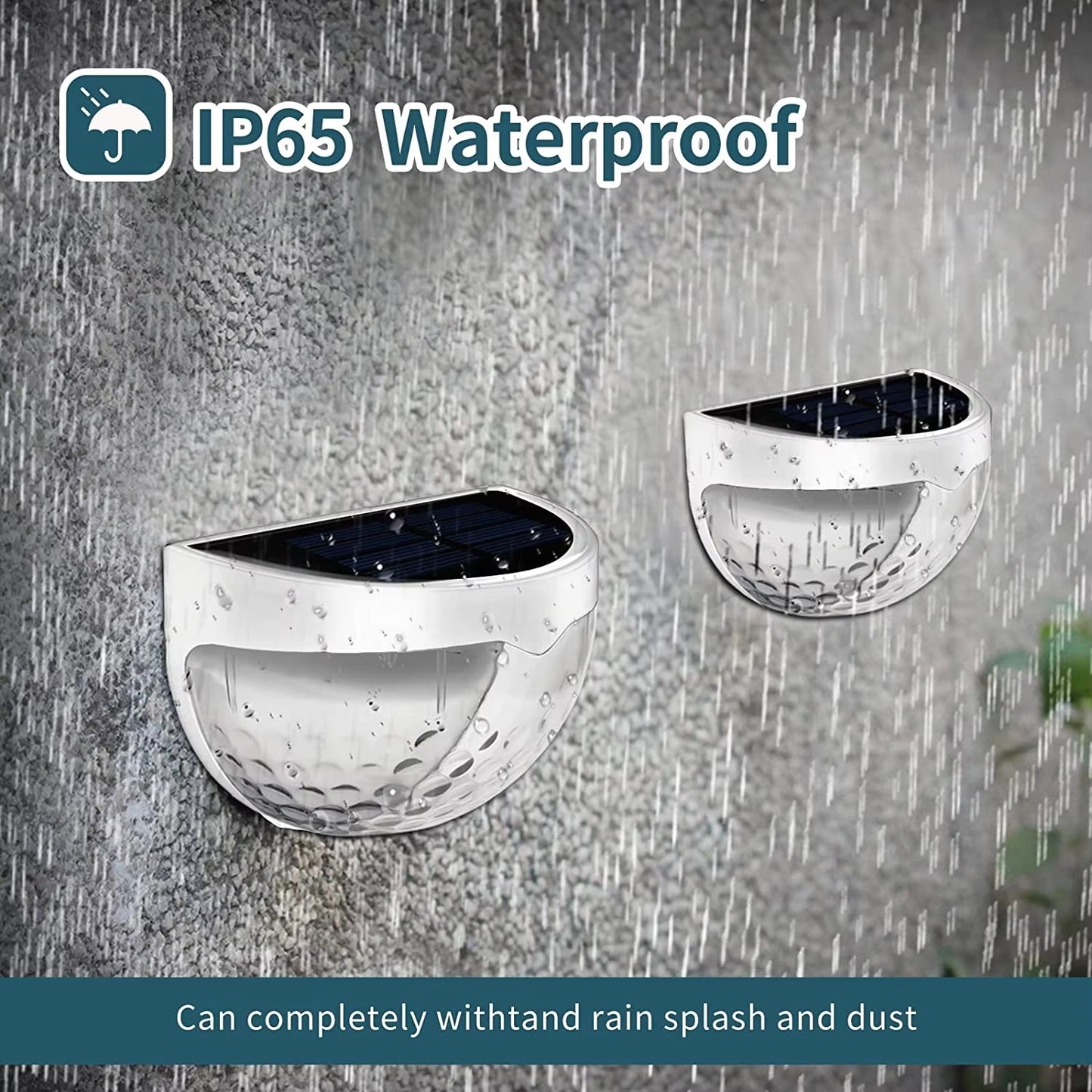LED Solar Waterproof Fence Lights (Pack of 2)
