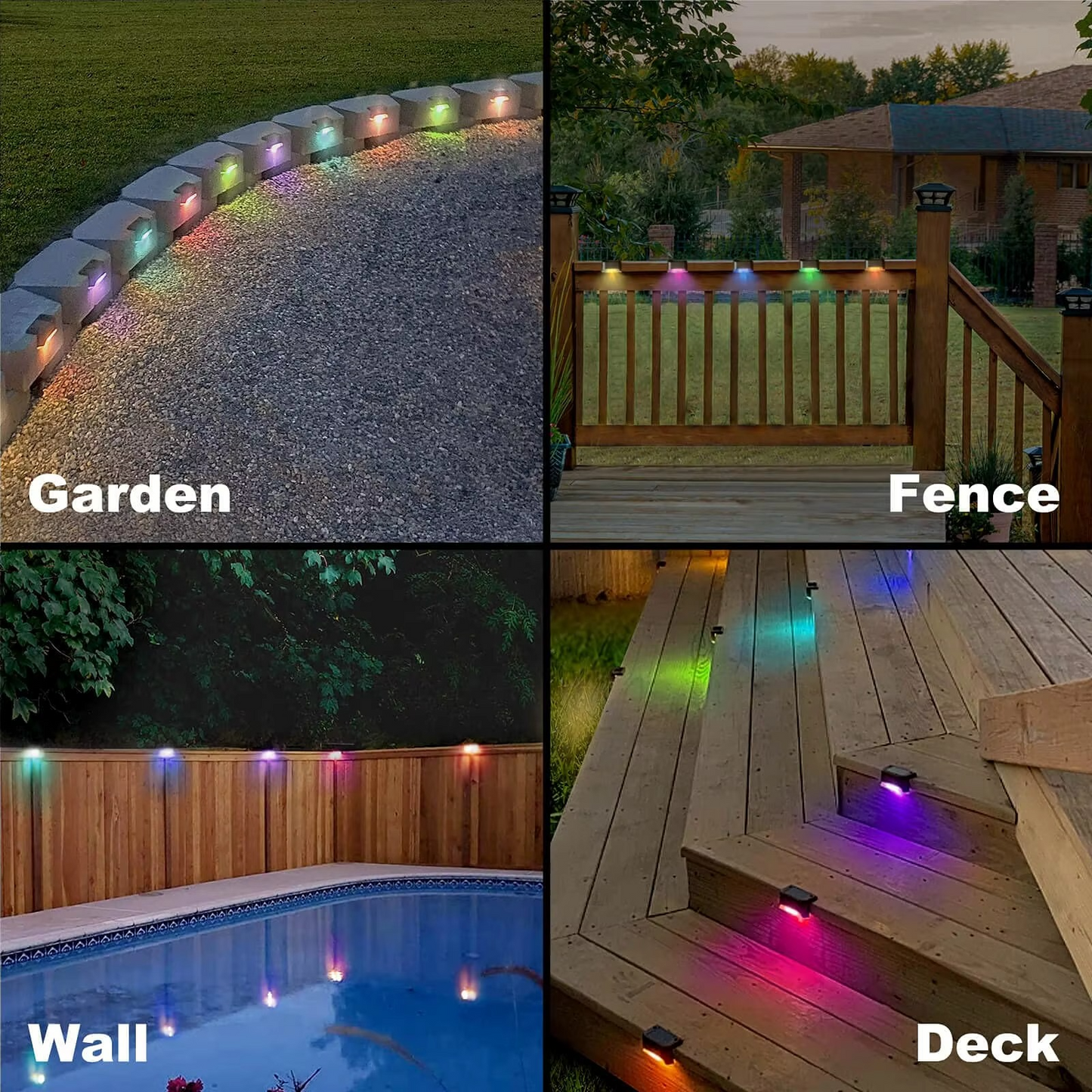 Wireless Solar Deck Lights Outdoor (Pack of 4)