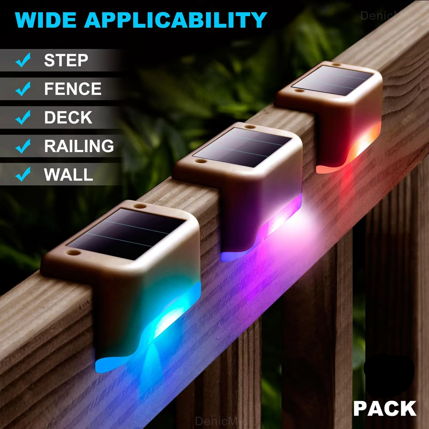Wireless Solar Deck Lights Outdoor (Pack of 4)