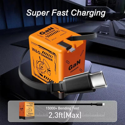 GaN Charger 2-in-1 gan Compatible with 120W Retractable Charger