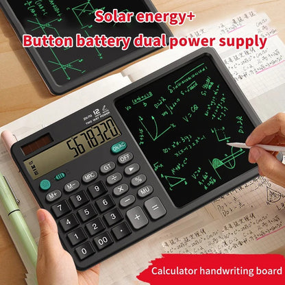 Dual Power Calculator with LCD Writing Pad