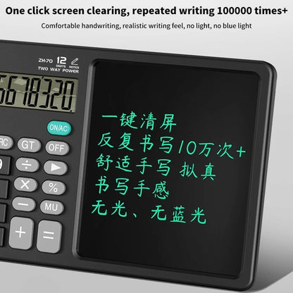 Dual Power Calculator with LCD Writing Pad