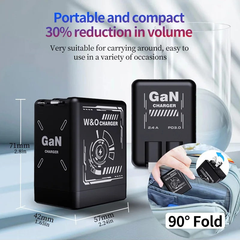 GaN Charger 2-in-1 gan Compatible with 120W Retractable Charger