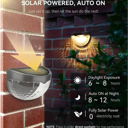 LED Solar Waterproof Fence Lights (Pack of 2)